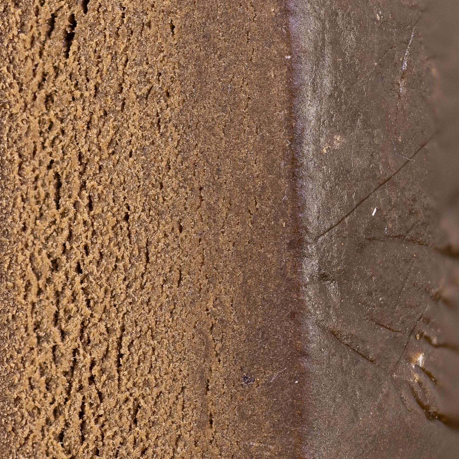 Close-up of hash thca with a textured pattern
